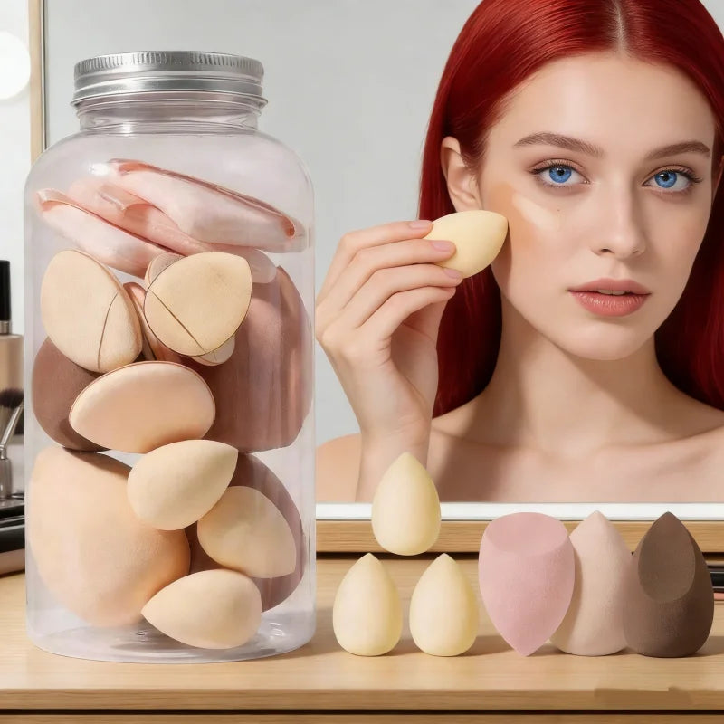 12/14 pièces maquillage éponge mélangeur beauté oeuf cosmétique bouffée fond de teint éponges poudre bouffées femmes maquillage outils maquillage accessoires