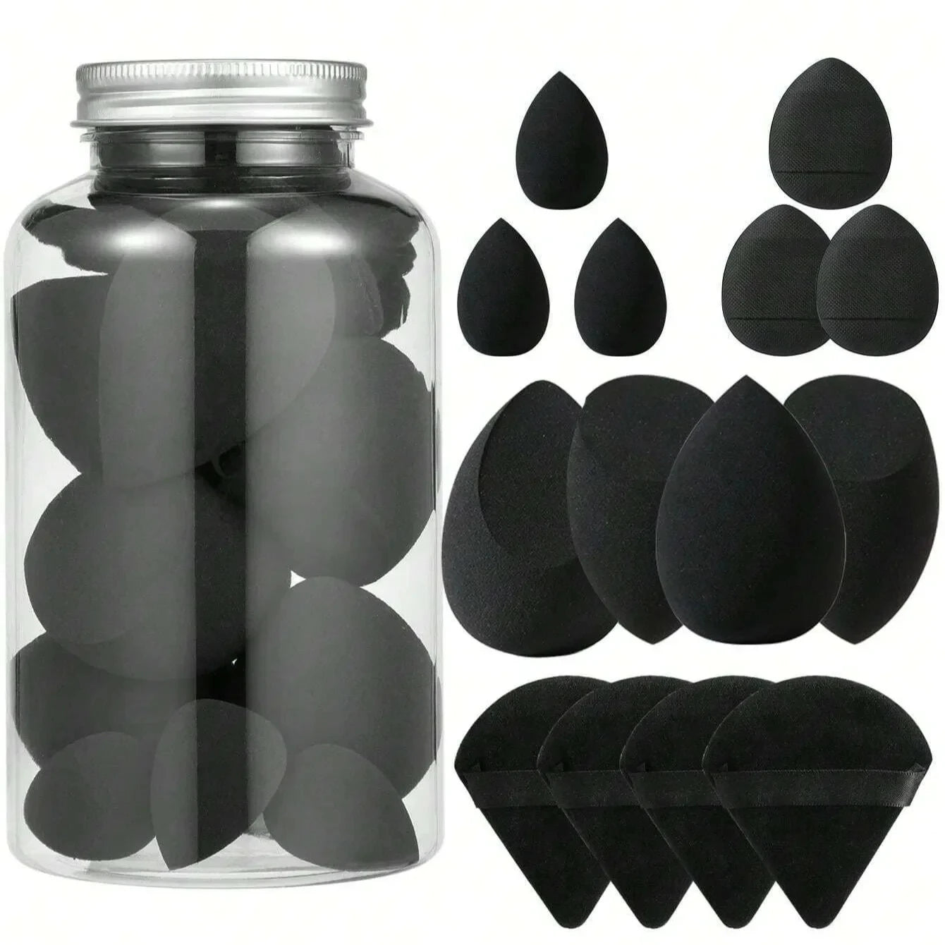12/14 pièces maquillage éponge mélangeur beauté oeuf cosmétique bouffée fond de teint éponges poudre bouffées femmes maquillage outils maquillage accessoires