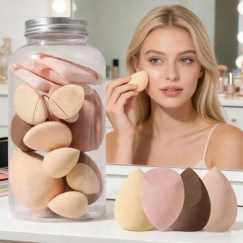 12/14 pièces maquillage éponge mélangeur beauté oeuf cosmétique bouffée fond de teint éponges poudre bouffées femmes maquillage outils maquillage accessoires