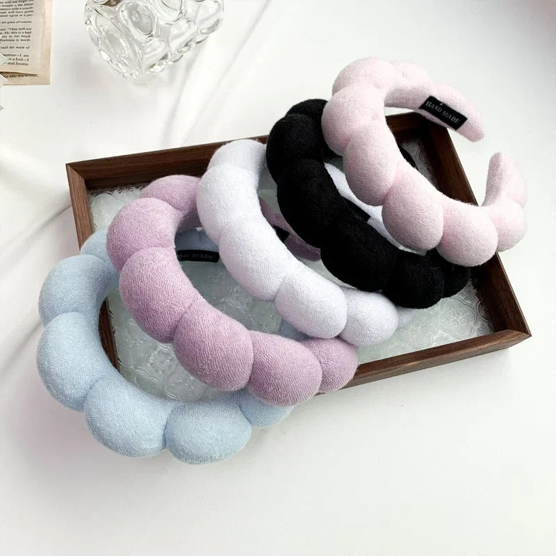 Lot de 1/2/3 Bandeaux de Lavage Élégants, Bracelets et Chouchous pour le Spa, le Lavage du Visage, le Maquillage, la Douche et les Soins de la Peau