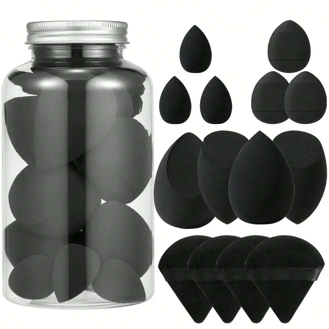 12/14 pièces maquillage éponge mélangeur beauté oeuf cosmétique bouffée fond de teint éponges poudre bouffées femmes maquillage outils maquillage accessoires