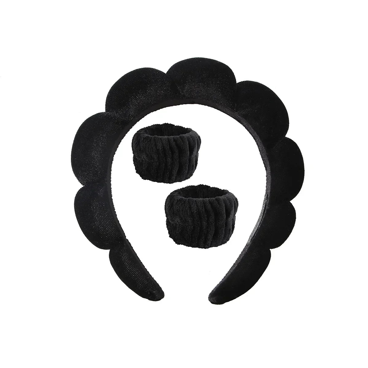 Lot de 1/2/3 Bandeaux de Lavage Élégants, Bracelets et Chouchous pour le Spa, le Lavage du Visage, le Maquillage, la Douche et les Soins de la Peau