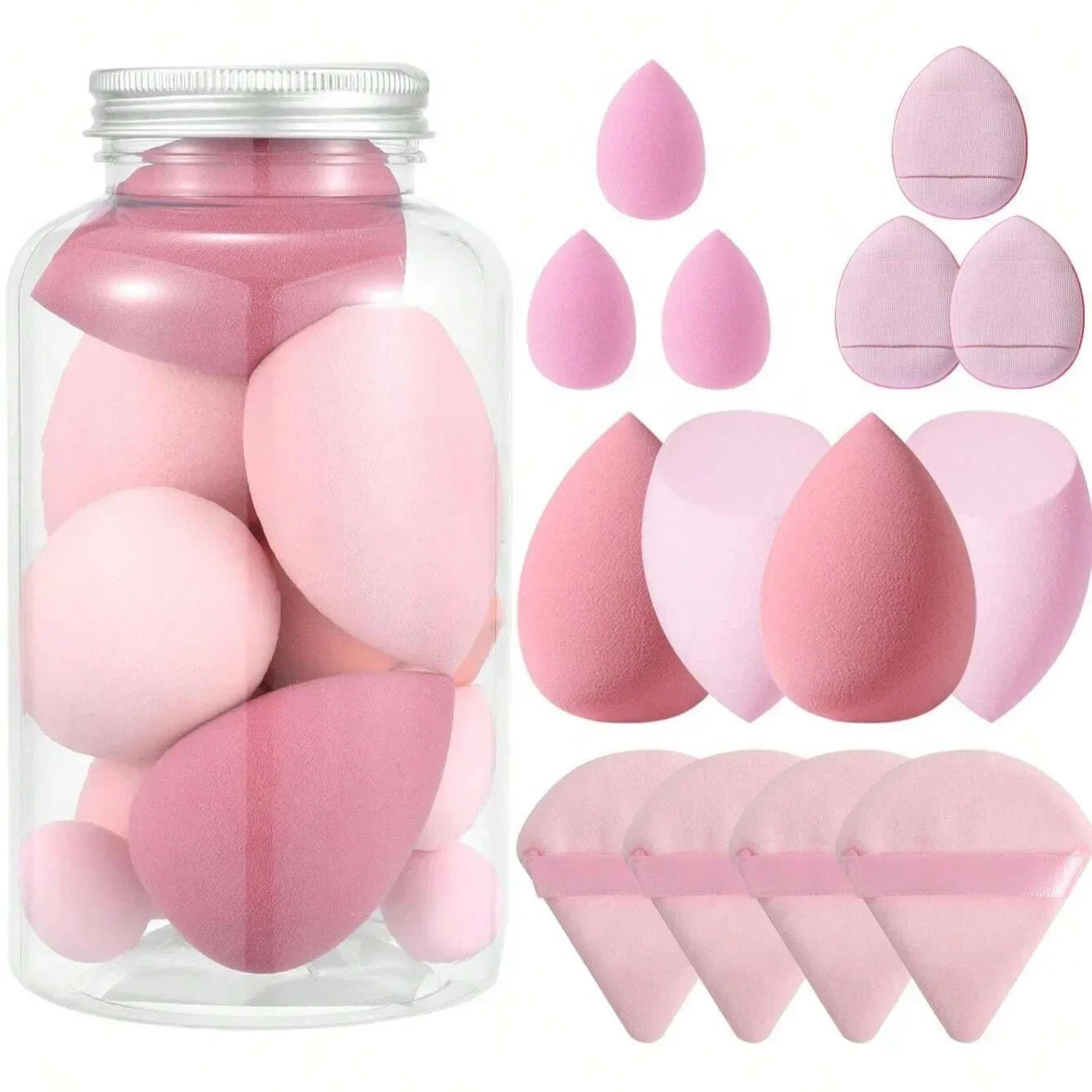 12/14 pièces maquillage éponge mélangeur beauté oeuf cosmétique bouffée fond de teint éponges poudre bouffées femmes maquillage outils maquillage accessoires