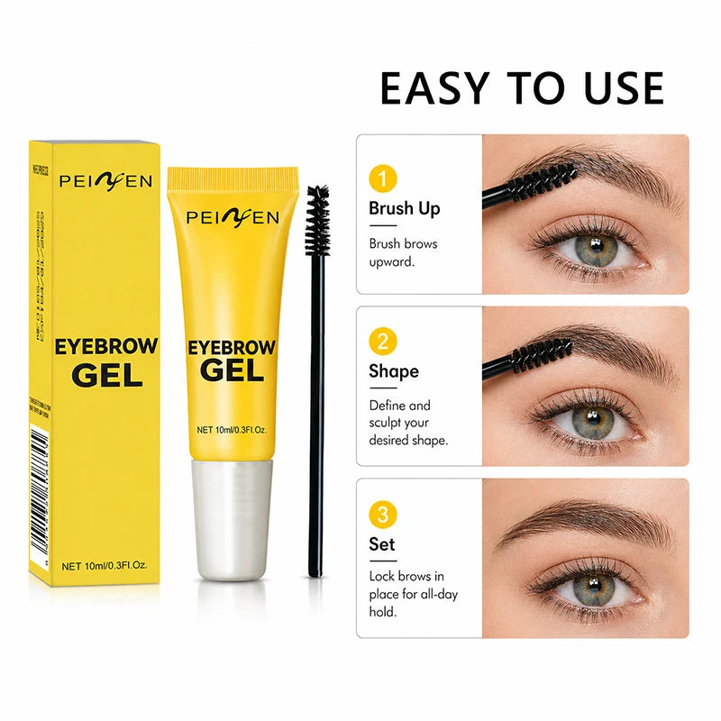 Gel Sourcils Transparent – Lot de 3, Gel Coiffant Imperméable Fixation Forte, Maquillage Naturel pour Sourcils Plus Volumineux, Lamination des Sourcils Sans Écaillage