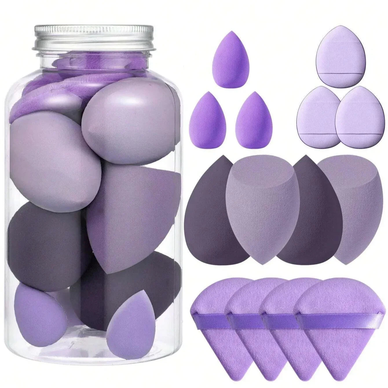 12/14 pièces maquillage éponge mélangeur beauté oeuf cosmétique bouffée fond de teint éponges poudre bouffées femmes maquillage outils maquillage accessoires