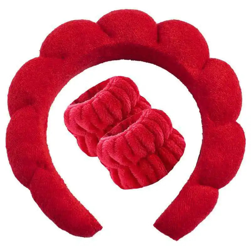 Lot de 1/2/3 Bandeaux de Lavage Élégants, Bracelets et Chouchous pour le Spa, le Lavage du Visage, le Maquillage, la Douche et les Soins de la Peau